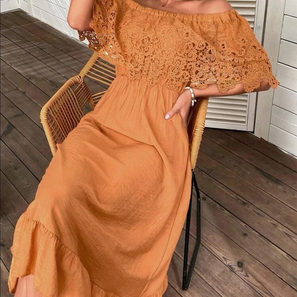 Boho lace detail off shoulder dress - Picture 8 of 8